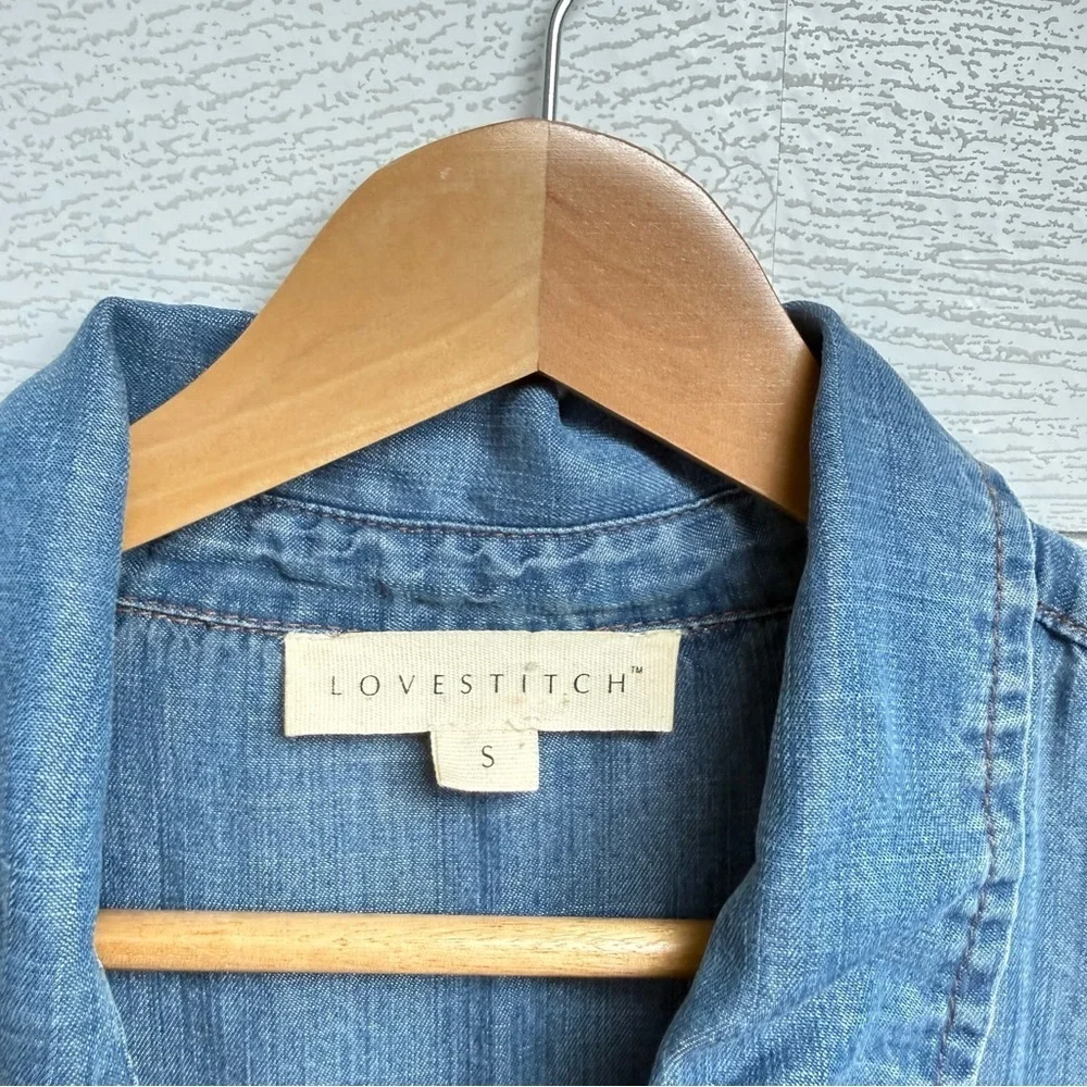 Lovestitch | Rayon Chambray Shirt Dress – Boho Casual | Size S